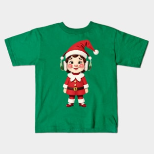 Merry Christmas Elf Happy Holidays Music Genius Art Kids T-Shirt